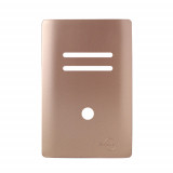 Placa p/ 2 Interrupores + Furo 4x2 - Novara Ouro Rose